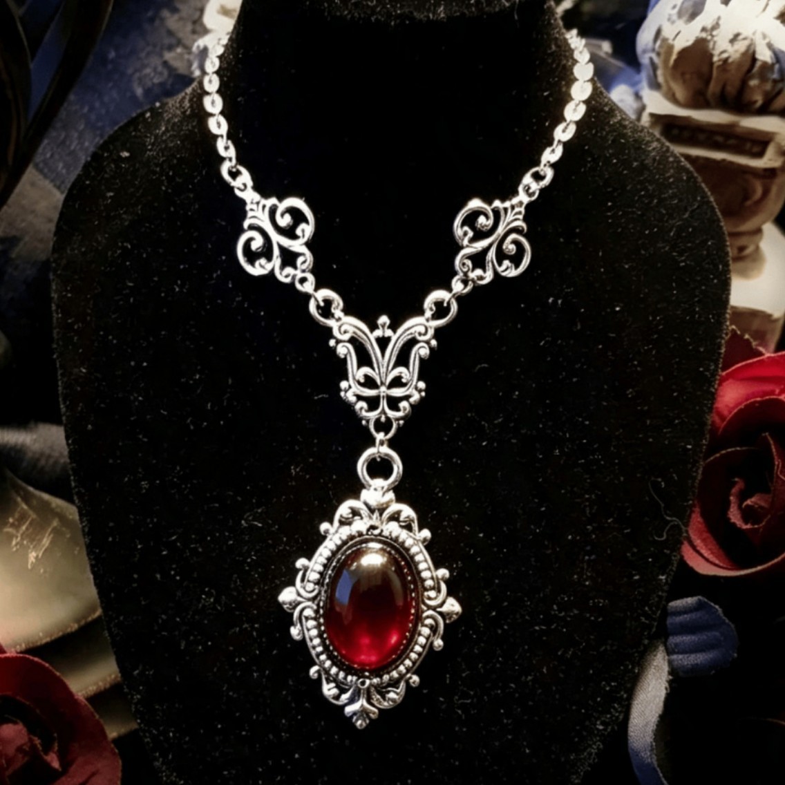 Women'S Victorian Accessories - Vampir-Kamee-Halskette, Blut-Kamee, Gothic-Schmuck, Hexerei-Accessoires, Heidnisch, Mysterium,