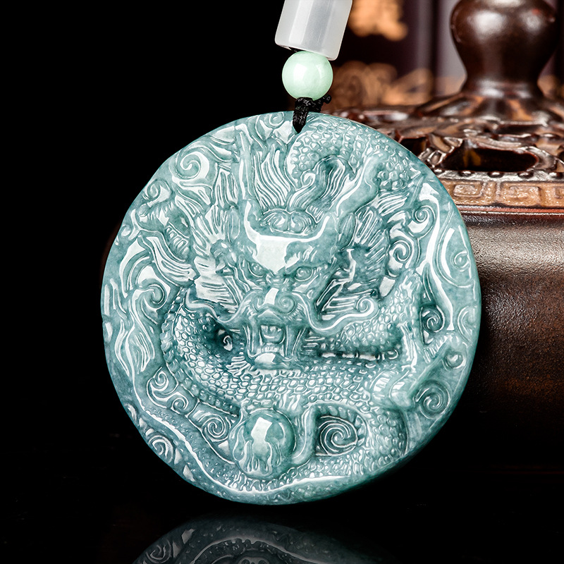Women Accessories For Gift - Burmesische Jadeit-Drachen-Anhänger-Halskette, Geschenke für Frauen, Modeaccessoires,