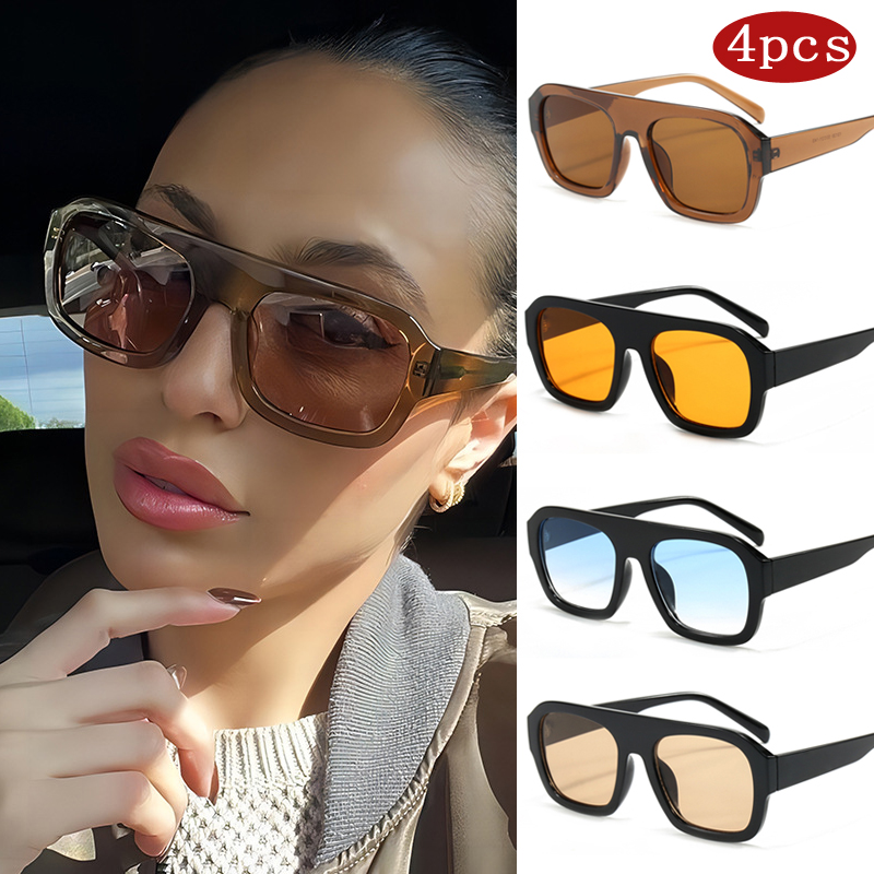 Sunglasses Oversized Square - Auto-Sonnenbrillen 1/4 Stück Trendige Übergroße Damen-Sonnenbrillen
