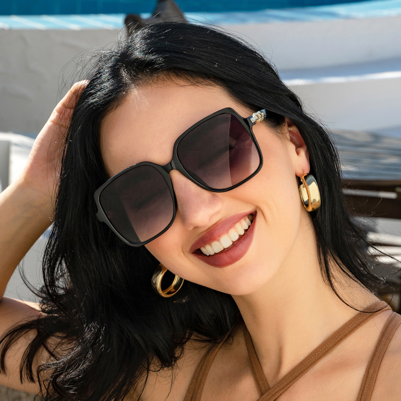 Sunglasses Oversized Square - Fashion Square Trendy Radfahren Sonnenbrille Frauen