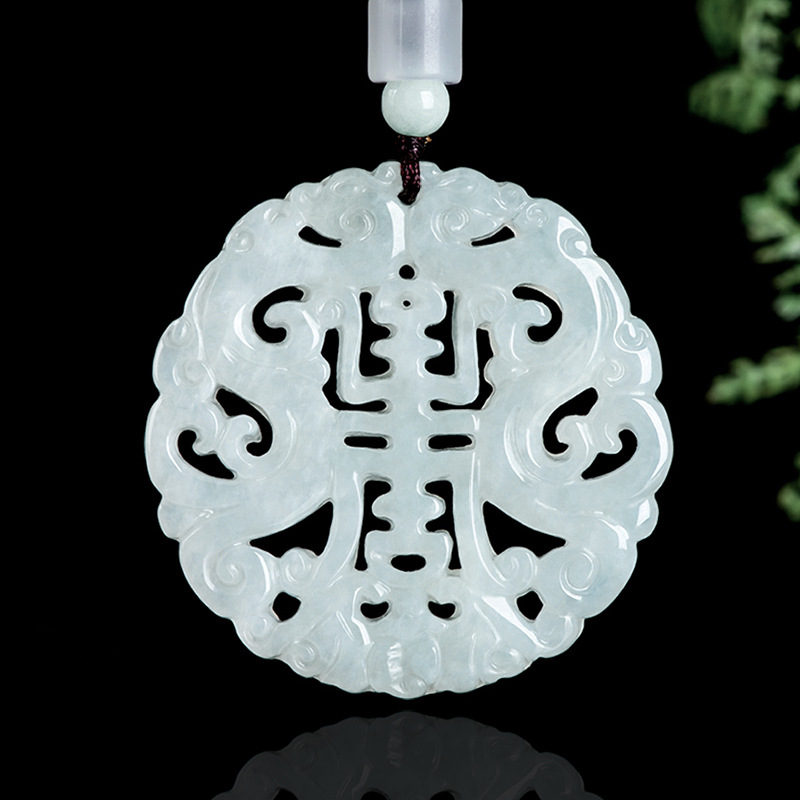 Women Accessories For Gift - Burmesische Jadeit-Drachen-Anhänger-Halskette, Vintage-Geschenke für Frauen, echter