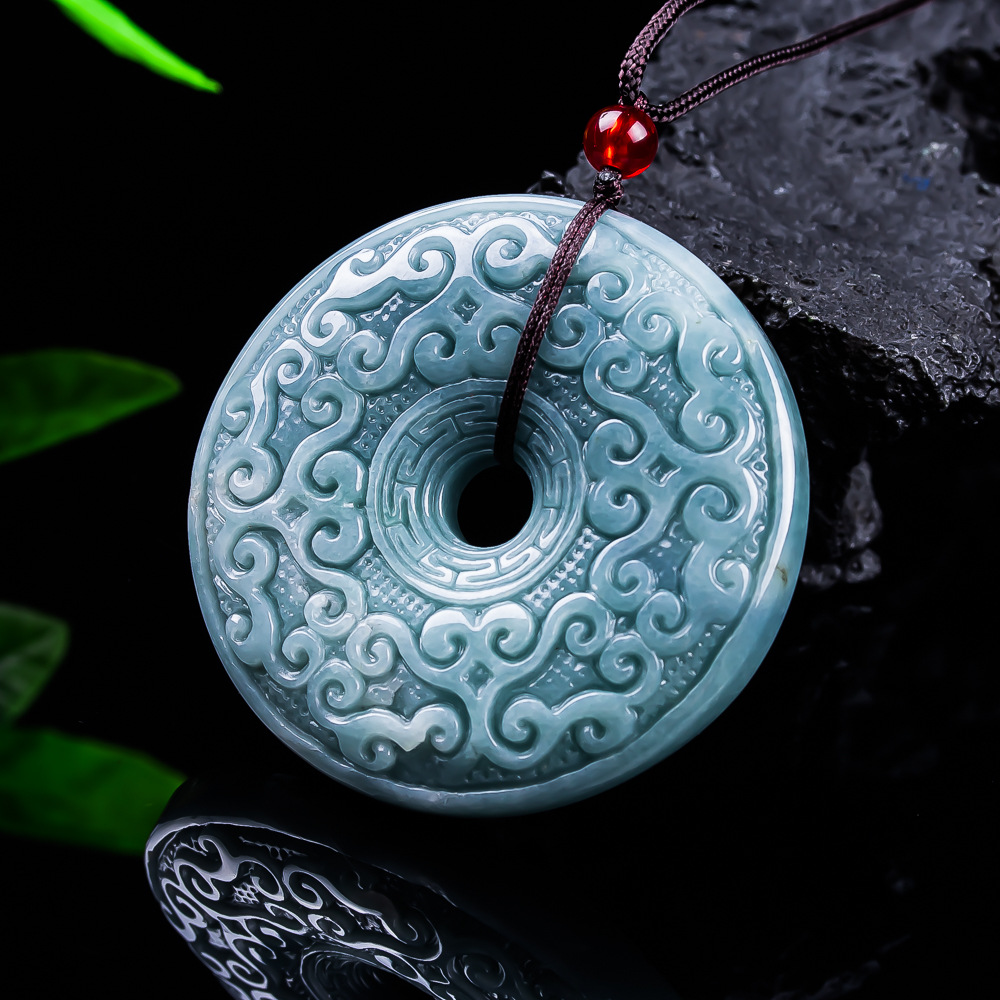 Women Accessories For Gift - Natürliche burmesische Jadeit-Blumen-Anhänger-Halskette, Vintage-Designer-Schmuck, luxuriöse Accessoires,