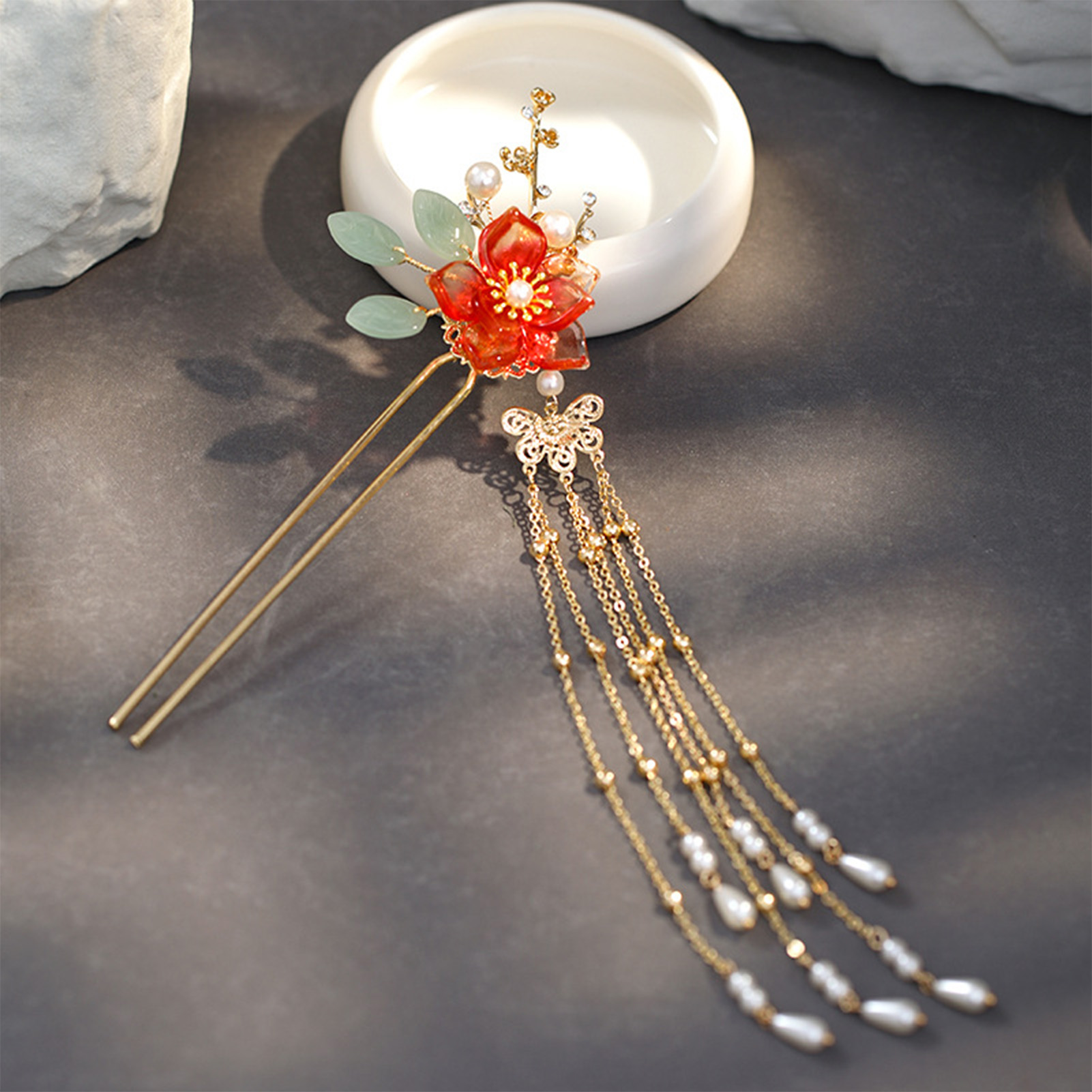 Women'S Red Accessories - Haarnadel für Damen im traditionellen chinesischen