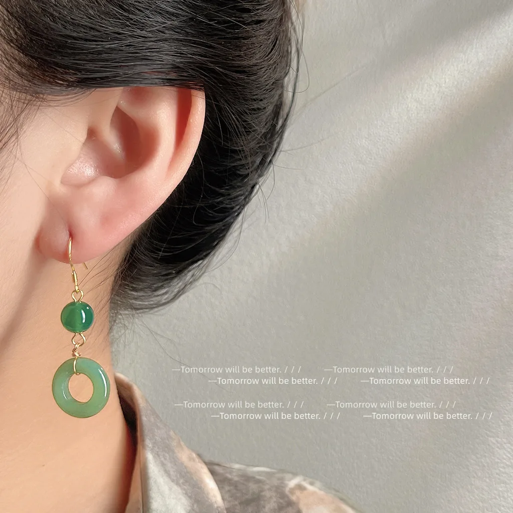 Women'S Accessories Rings - Grüne echte Jade Ring Ohrringe Glück