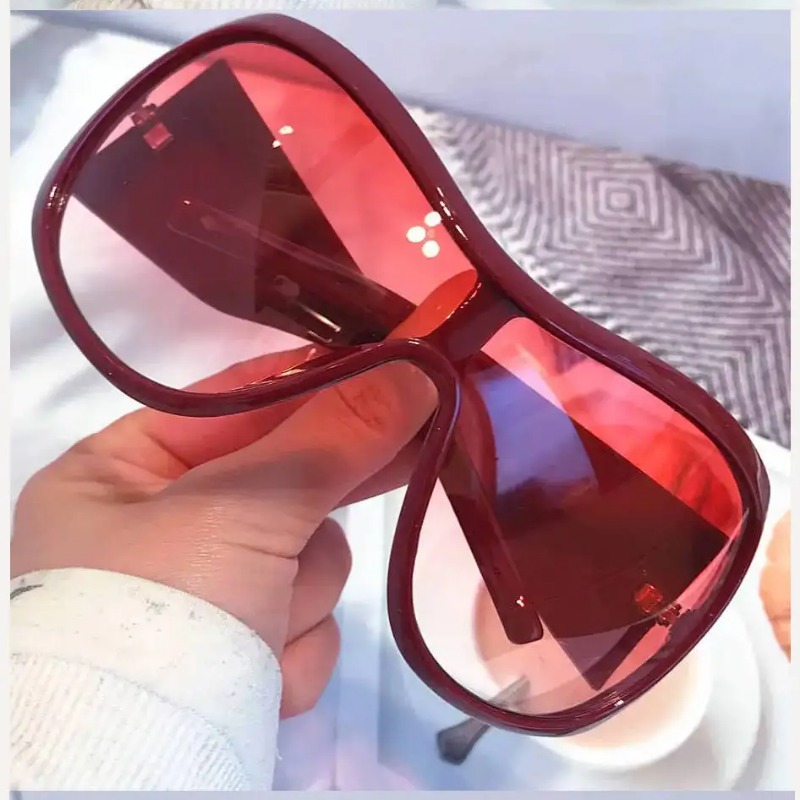 Sunglasses Oversized Square - One Piece Oversized Y2K Sonnenbrille für