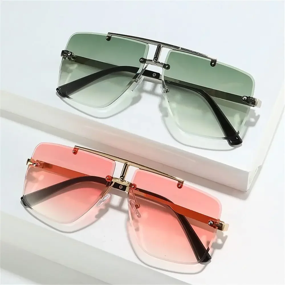 Sunglasses Oversized Square - Vintage Double Bridge Sonnenbrille Übergroße Herrenschirme