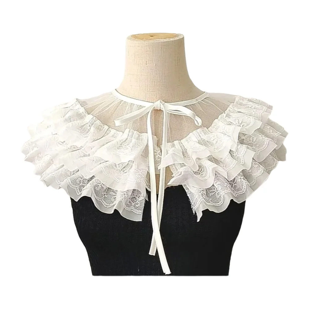 Women'S Victorian Accessories - Frauen viktorianische Spitze Rüschen Jabot gefälschte