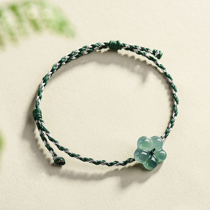 Women Accessories For Gift - Burmesisches Jadeit-Blumenarmband, natürlicher Jade-Charm, Modeaccessoires, Vintage-Geschenke
