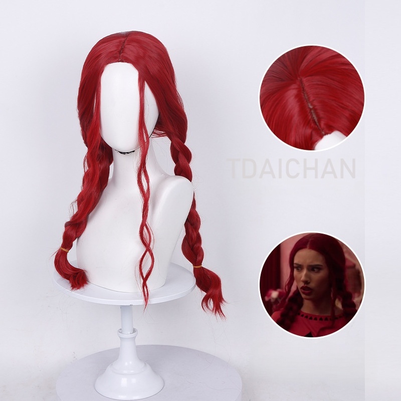 Lockige Cosplay-Perücke, rote  – Women'S Red Accessories Bewertung und Preis