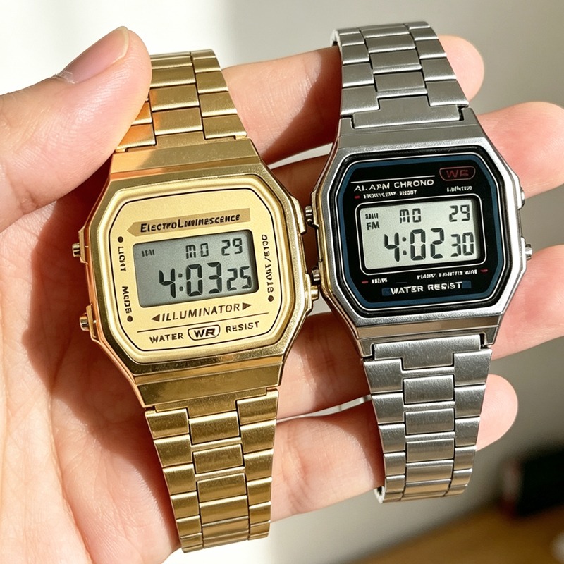 F91W Banduhr, wasserdicht, Ret – Women Accessories Display Bewertung und Preis