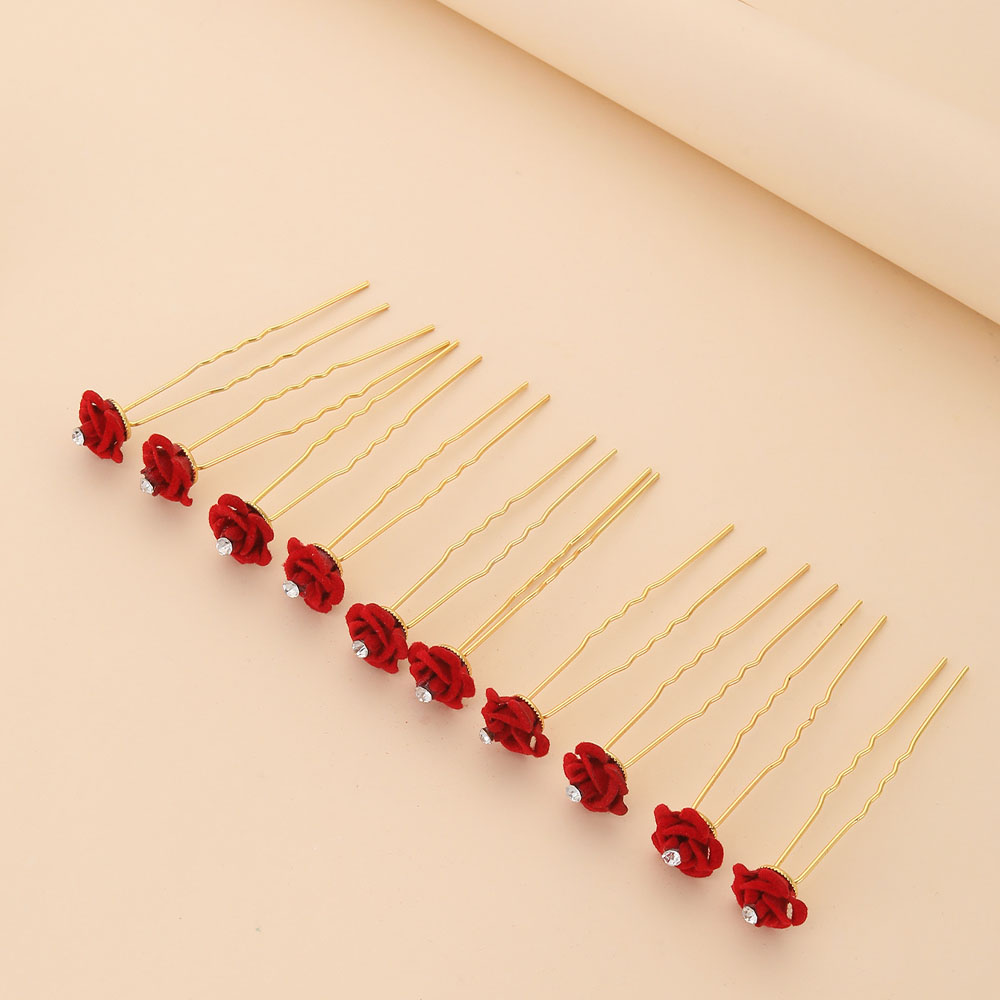 10 Stücke Rose Haarschmuck Hoc – Women'S Red Accessories Bewertung und Preis