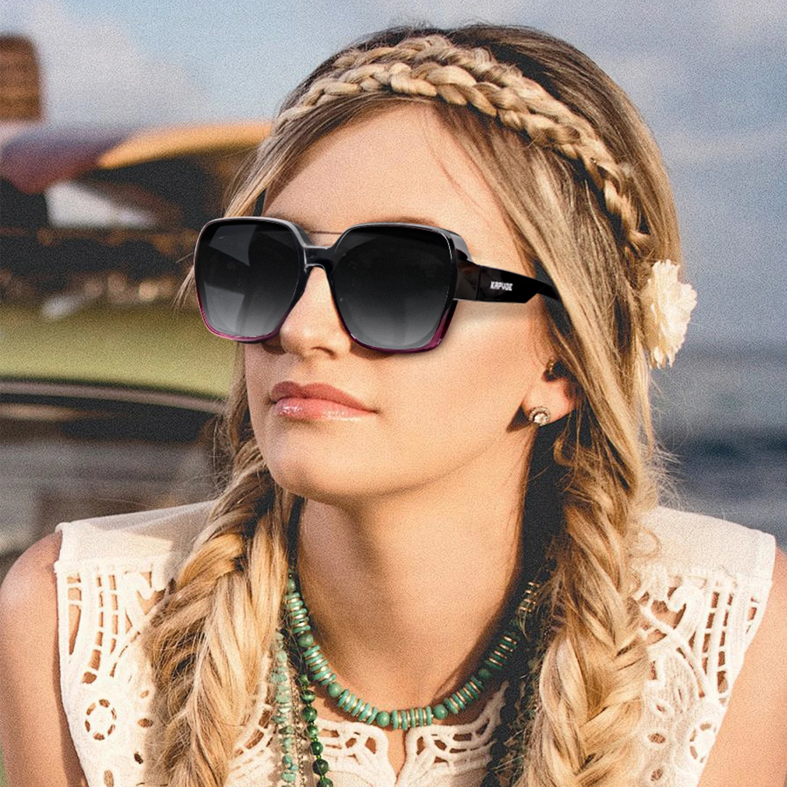 Kapvoe Überzieh-Sonnenbrille Ü – Sunglasses Oversized Square Bewertung und Preis