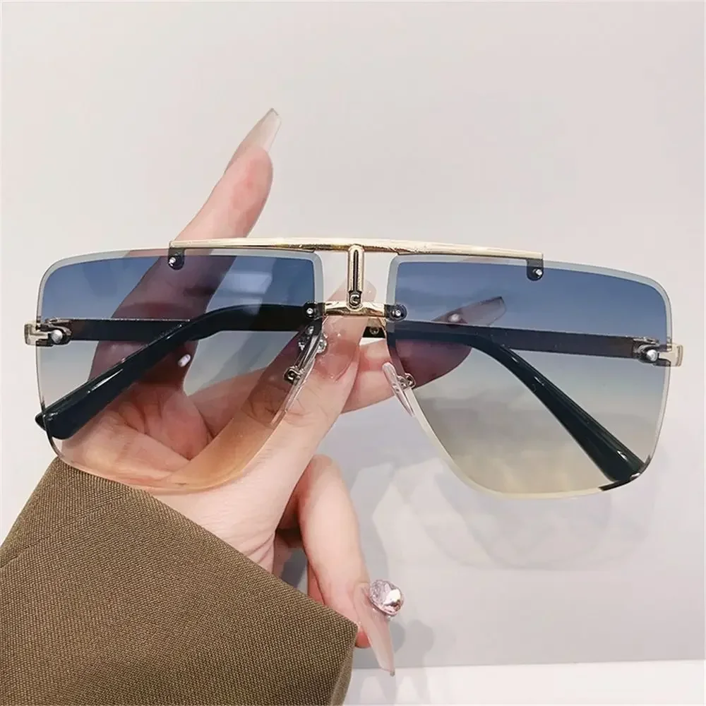 Vintage Double Bridge Sonnenbr – Sunglasses Oversized Square Bewertung und Preis